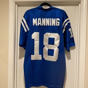 Reebok Jersey Men's 52 Blue Indianapolis Colts Manning #18 NFL Football